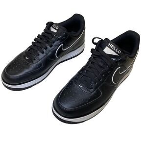 Nike Air Force 1 '07 LX Hello Black White Sneakers Men's Size 9.5 CZ0327-001